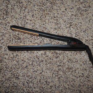 CHI Ceramic Flat Iron Hair Straightener Black 1” Plates Works Tested